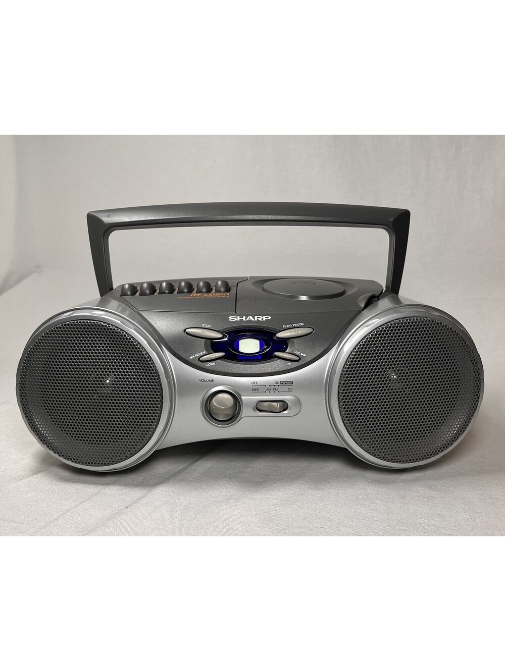 Sharp QT-CD210 Portable CD/Tape Stereo System w/ Power Cord, Tested
